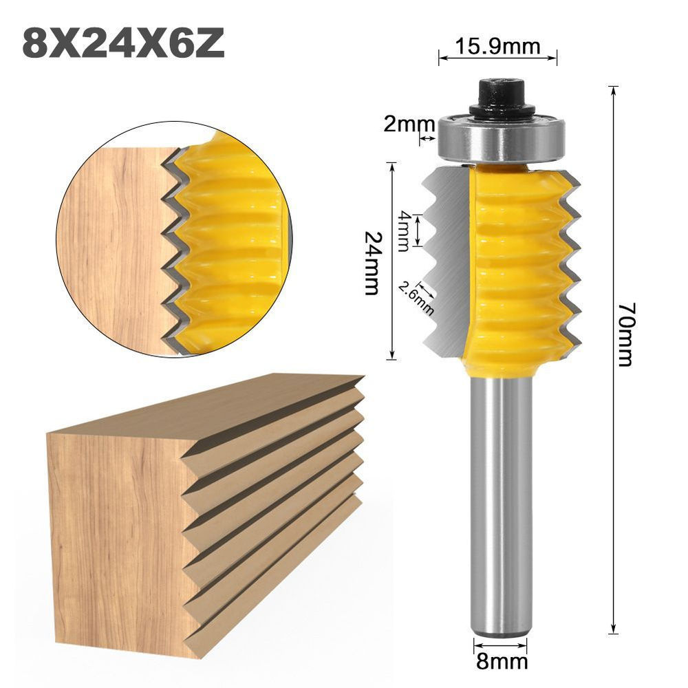 Фреза микрошиповая для сращивания древесины 15.9 x 24 мм,хвостовик 8 мм  #1