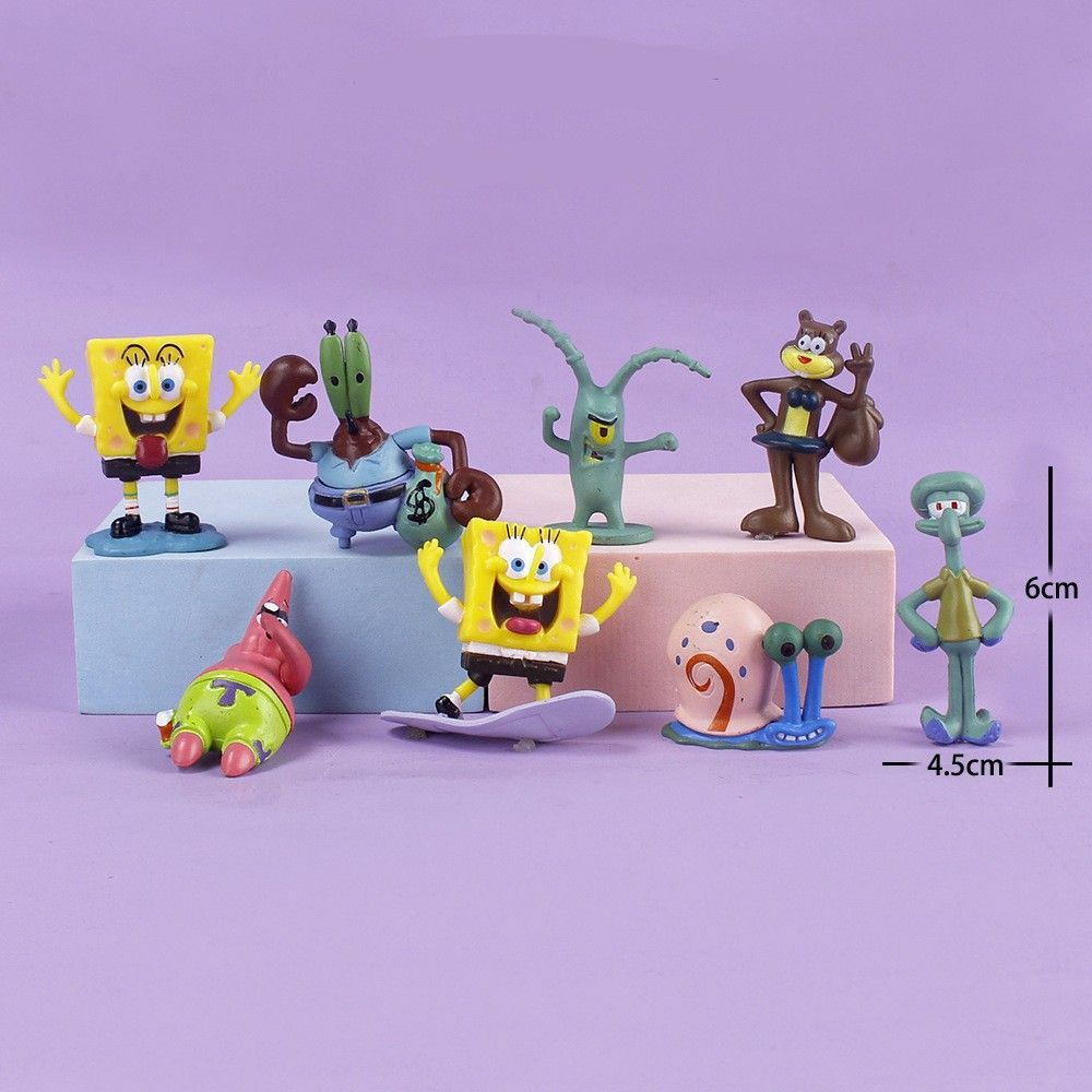 Набор фигурок из мультфильма SpongeBob / Губка Боб 8 шиук #1