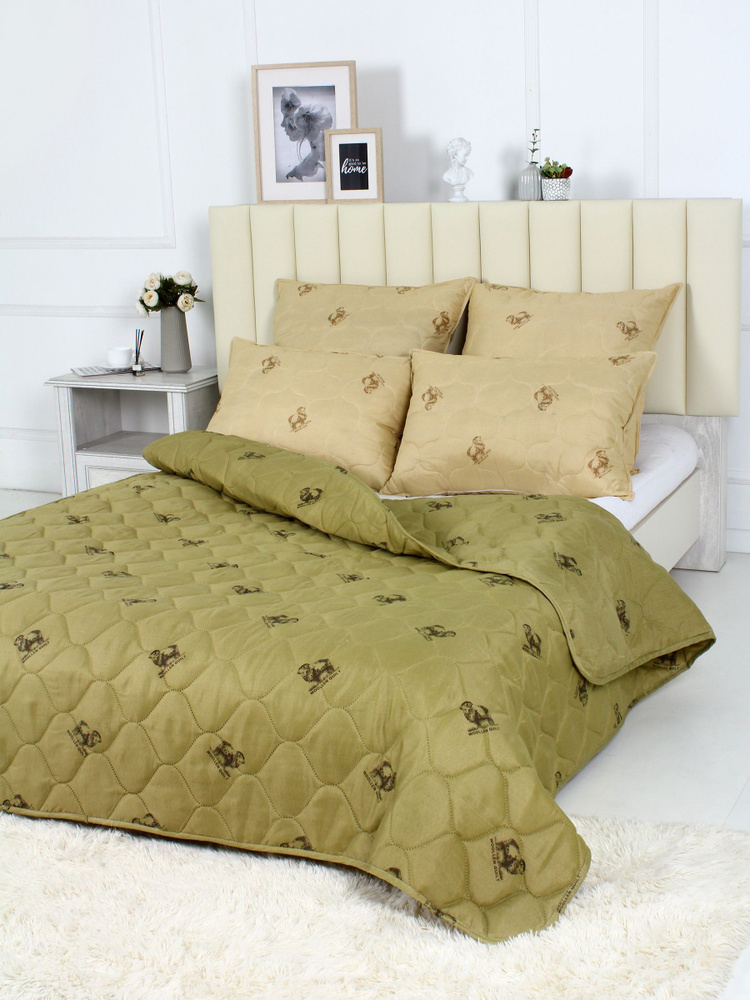 Текстильная компания Багира Одеяло 1,5 спальный 140x205 см, Летнее, Всесезонное, с наполнителем Овечья #1
