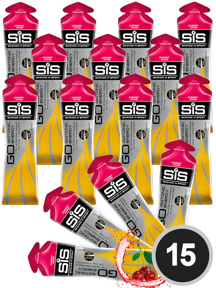 Энергетический гель SCIENCE IN SPORT (SiS) GO Isotonic Energy Gels 15 x 60 мл, Вишня  #1