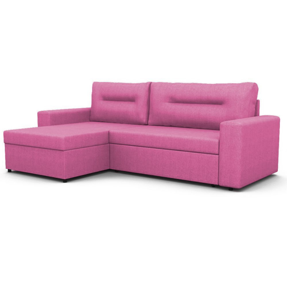 Угловой диван Скандинавия Левый ФОКУС- мебельная фабрика 228х148х86 см рогожка розовая  #1