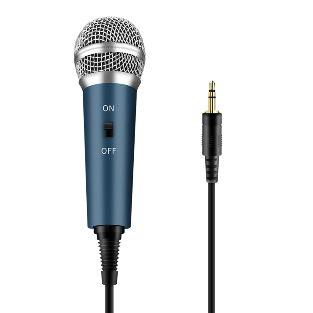 Проводной микрофон MN01 Mini Mic 3,5 мм-синий #1