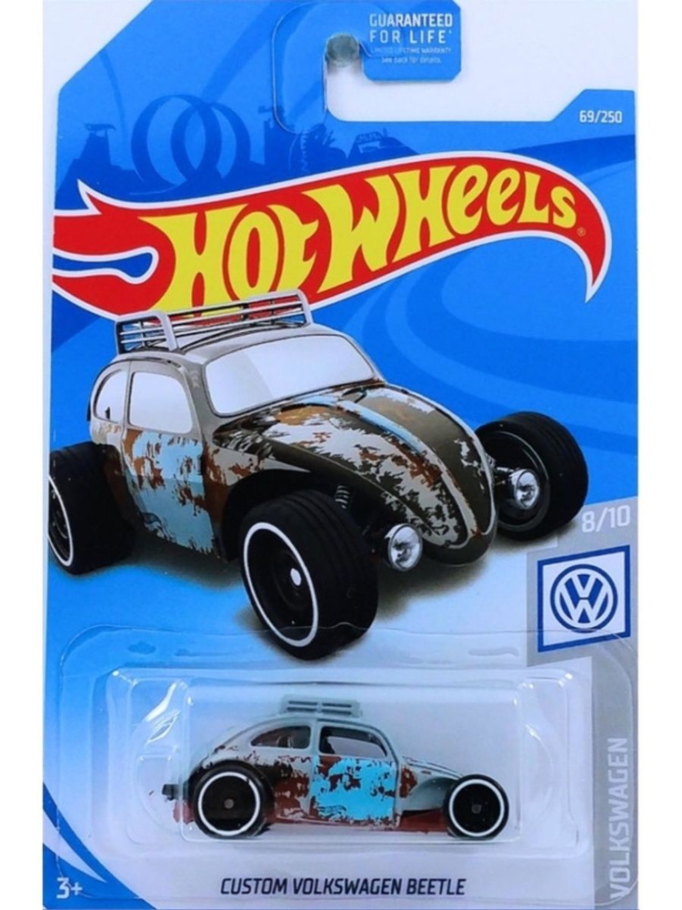 FYF77 Машинка металлическая игрушка Hot Wheels коллекционная модель CUSTOM VOLKSWAGEN BEETLE серый  #1