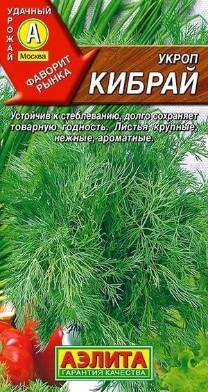 УКРОП КИБРАЙ. Семена. Вес 3 гр. Популярный высокоурожайный сорт.  #1