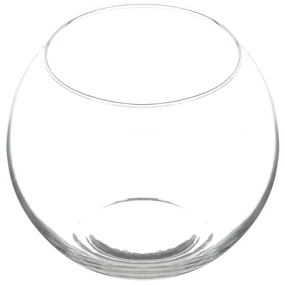Ваза Шаровая, стекло, 2 литра, высота 130 мм диаметр 157 мм, Evis 2067  #1