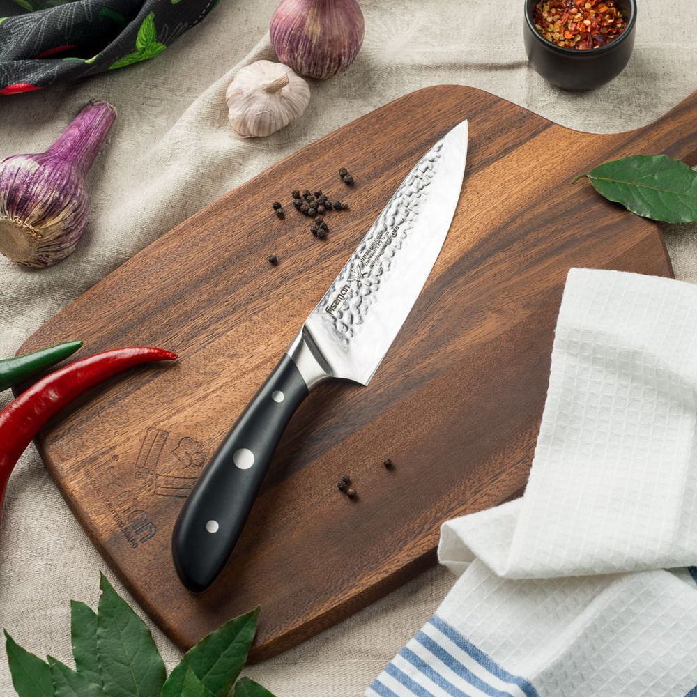 Нож кухонный FISSMAN HATTORI hammered Нож поварской 15 см Нож для нарезки шинковки разделки Нержавеющая #1