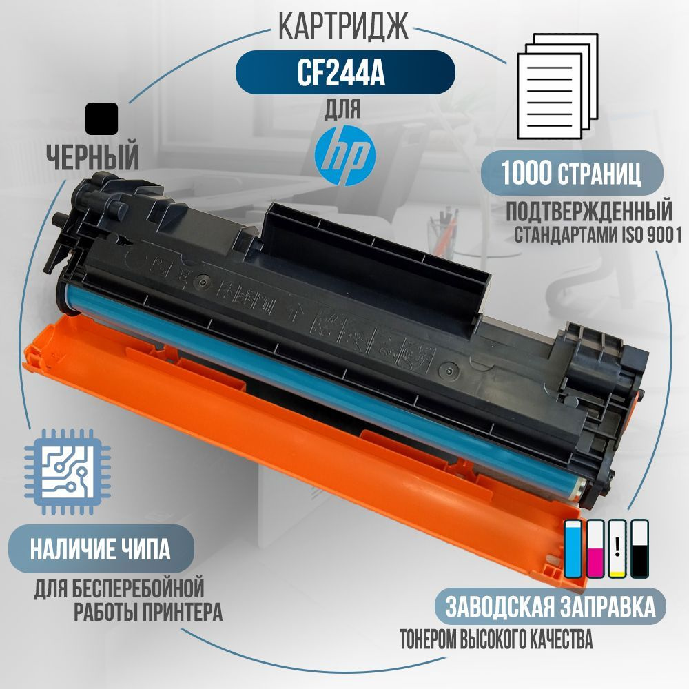 Картридж CF244A черный, с чипом, совместимый для лазерного принтера HP LaserJet Pro M28a M28w M15a M15w #1