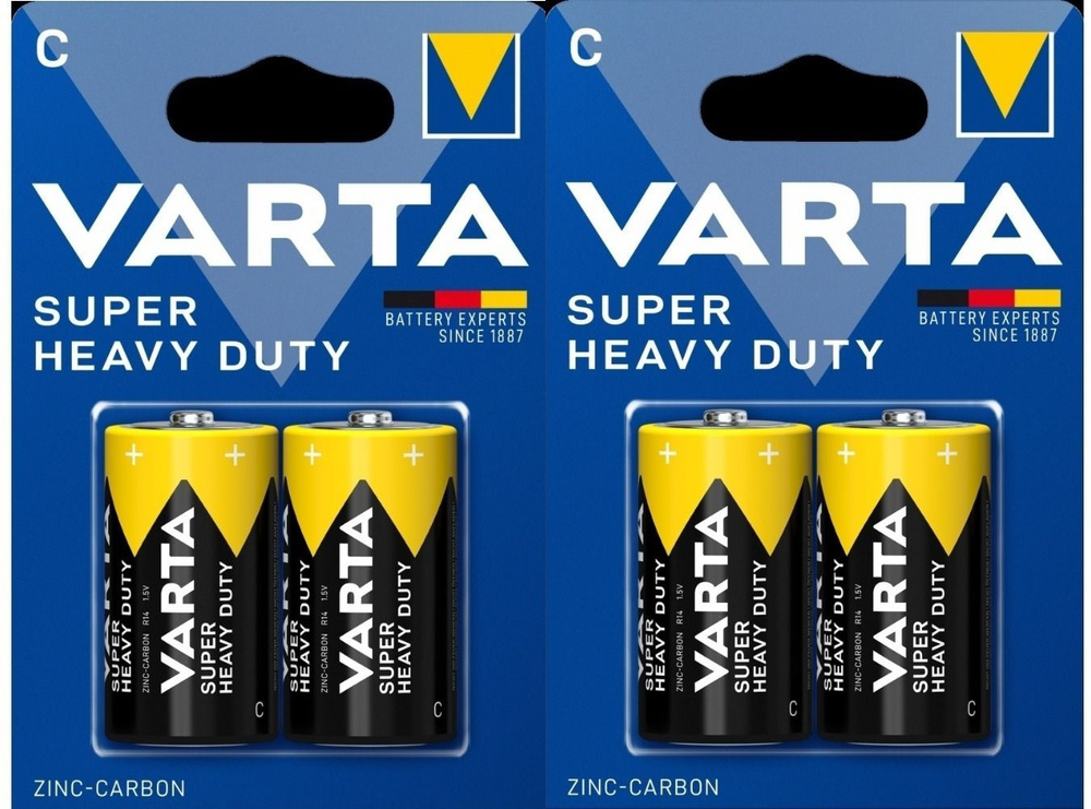 Батарейка Varta SUPER HEAVY DUTY R14 C 4 штуки #1