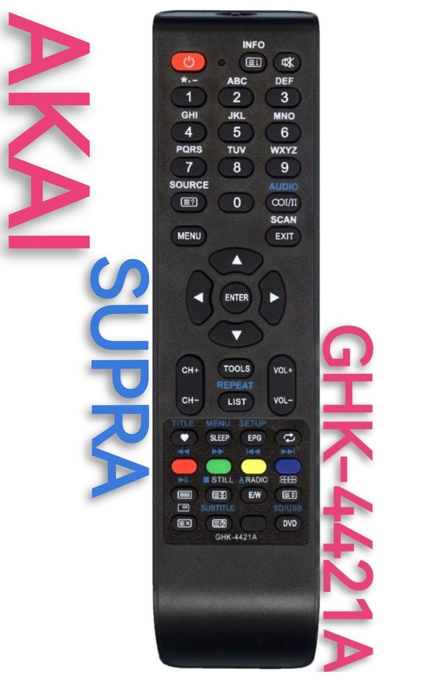 Пульт GHK-4421A для AKAI и supra/супра телевизоров ,RC #1