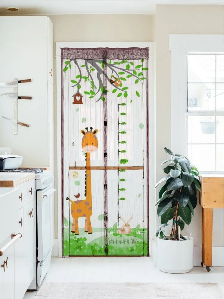Москитная сетка на дверь Веселый Жираф 210 х 100 #1