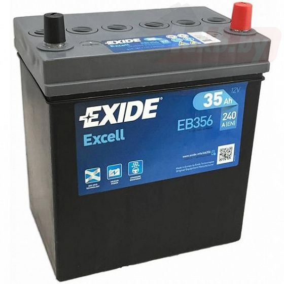 Аккумулятор автомобильный Exide Excell EB356 (35 A/h), 240A R+ JIS #1