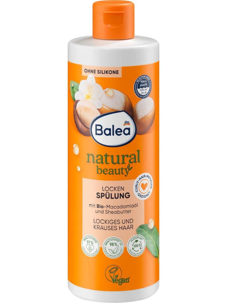 Кондиционер Balea Natural Beauty Bio Loken для кудрявых, завитых и вьющихся волос, 350 мл.  #1