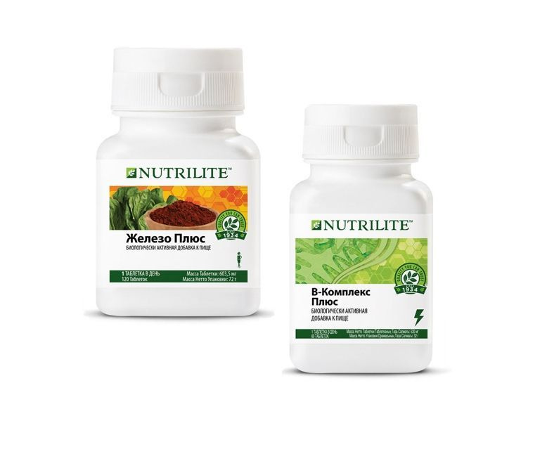 Набор NUTRILITE Железо + B-комплекс (NUTRILITE B-комплекс плюс, 60 таб ...