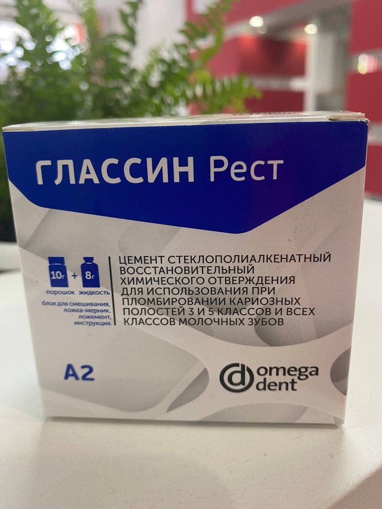 Глассин Рест (цвет А2)-ст.ин-ный пломб.мат-л, пор-10гр/жид-8гр+блокнот  #1