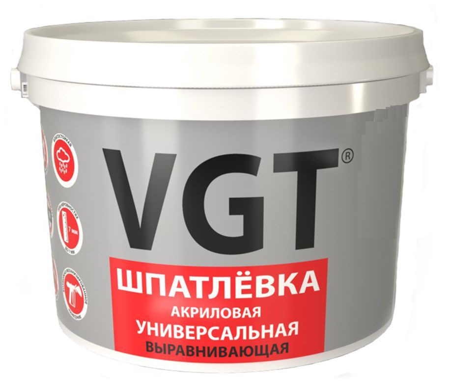 Шпатлевка Универсальная для Наружных и Внутренних Работ VGT / ВГТ Акриловая 1,7 кг, 1 шт  #1