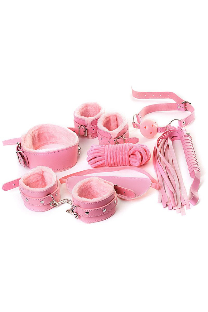 Набор для ролевых игр BDSM Nice розовый 7 предметов #1