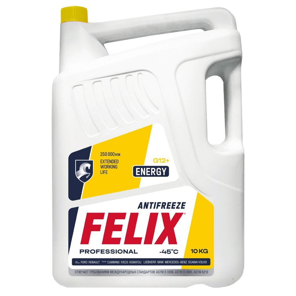 Антифриз Felix Energy, G12+, желтый готовый, 10 кг #1