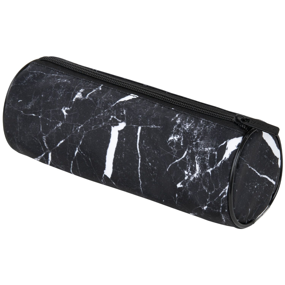 Пенал-тубус BRAUBERG, с эффектом Soft Touch, мягкий, "Black marble", 22х8 см, 271569  #1