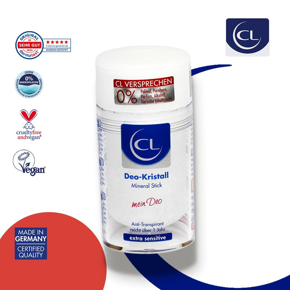 CL ЦЛ Дезодорант-кристалл натуральный МИНЕРАЛЬНЫЙ стик для очень чувствительной кожи, эффективен во время #1