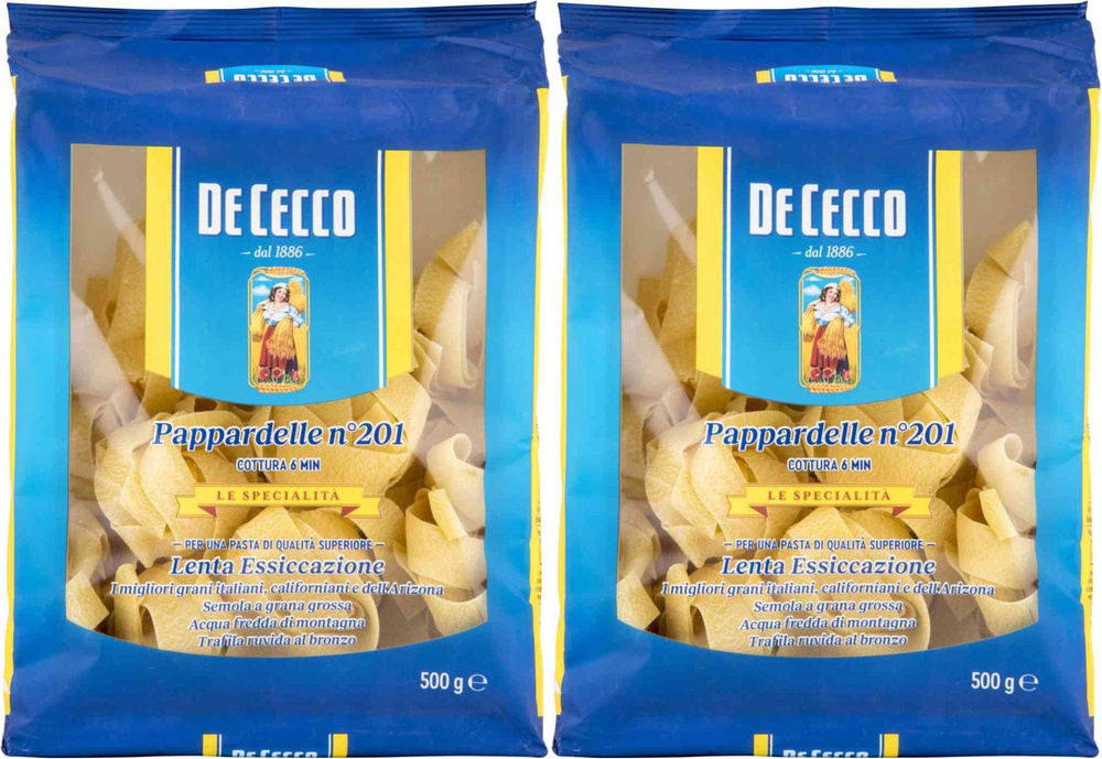 Макаронные изделия De Cecco Pappardelle No201, комплект: 2 упаковки по 500 г  #1