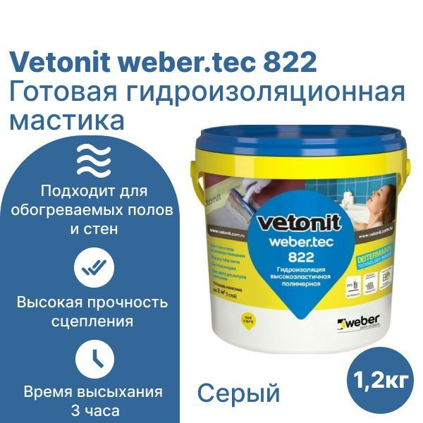 Vetonit Мастика гидроизоляционная 1.2 л 1.2 кг #1