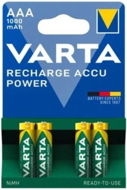 Varta Аккумуляторная батарейка AAA, 1,2 В, 1000 мАч, 4 шт #1