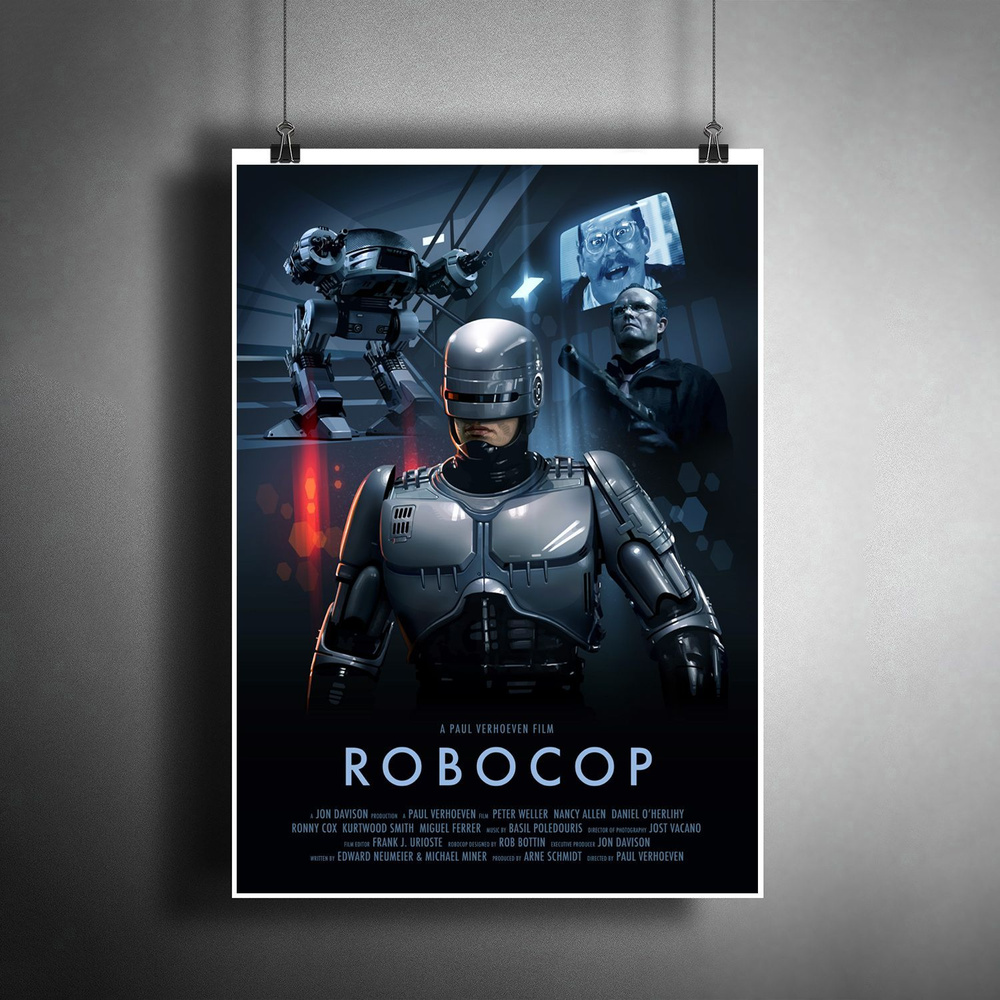 Постер плакат для интерьера "Фильм: Робокоп. Robocop"/ Декор дома, офиса, комнаты A3 (297 x 420 мм)  #1