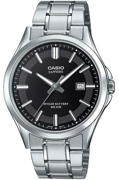 Кварцевые мужские наручные часы Casio Collection MTS-100D-1A с сапфировым стеклом  #1