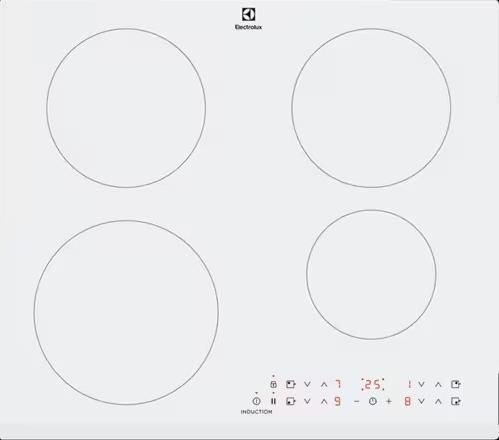 Встраиваемая индукционная панель Electrolux LIR60430BW, независимая, 4 конфорки, 9 уровней, белая  #1