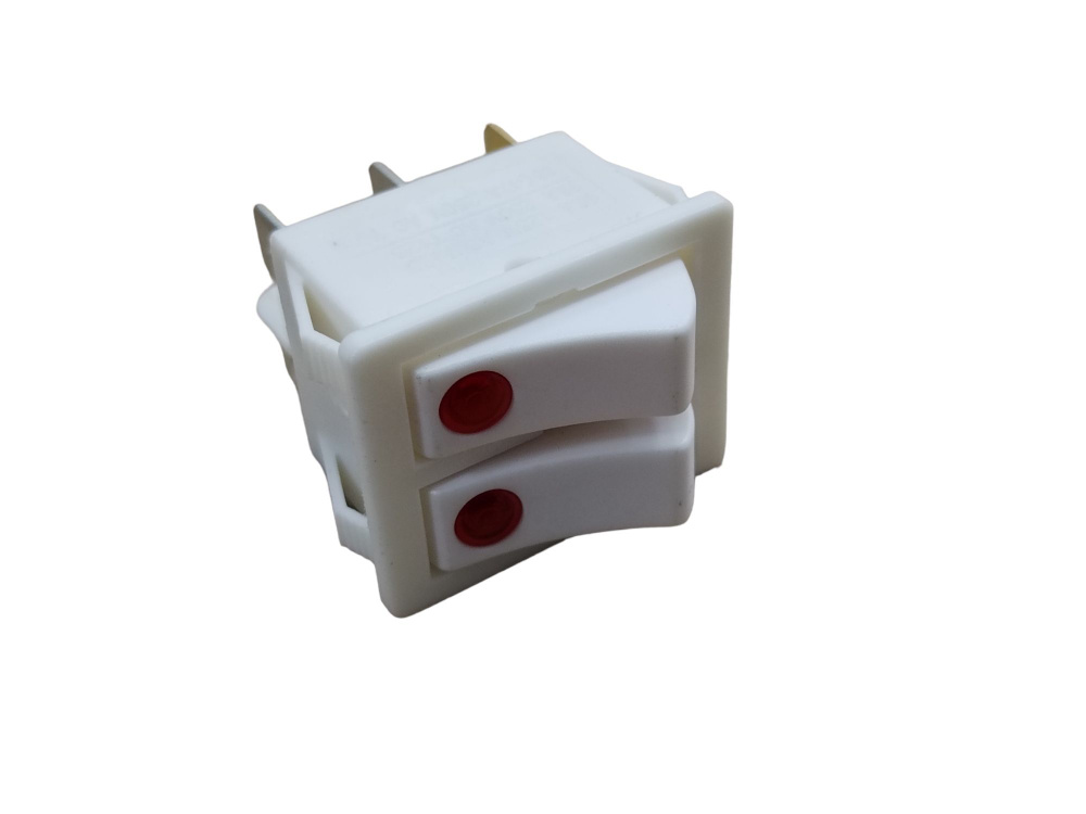 Выключатель для обогревателя двухклавишный с подсветкой белый KCD3-606  #1