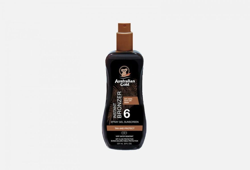 SPF 6 Spray Gel With Bronzer, Australian Gold, 237 мл Солнцезащитный спрей-гель с бронзаторами  #1