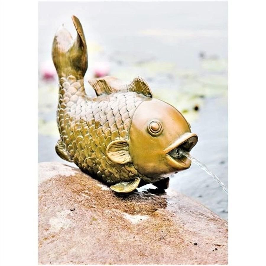 Фигура для фонтана Heissner "Крупная рыба", длина 43 cм (цвет под медь)  #1