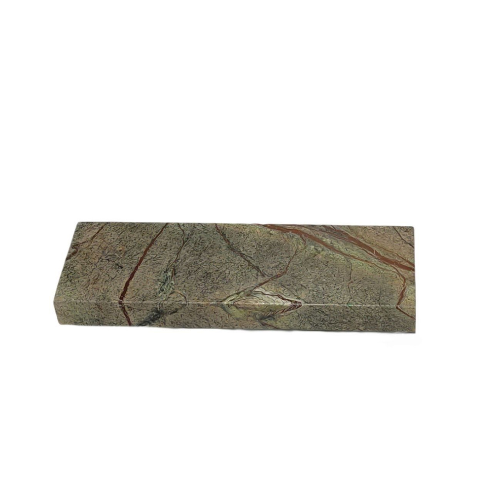 Полка прямая из натурального камня, мрамор цвет "BIDASAR GREEN", подвесная, скрытый крепеж, размер 30*10*3 #1