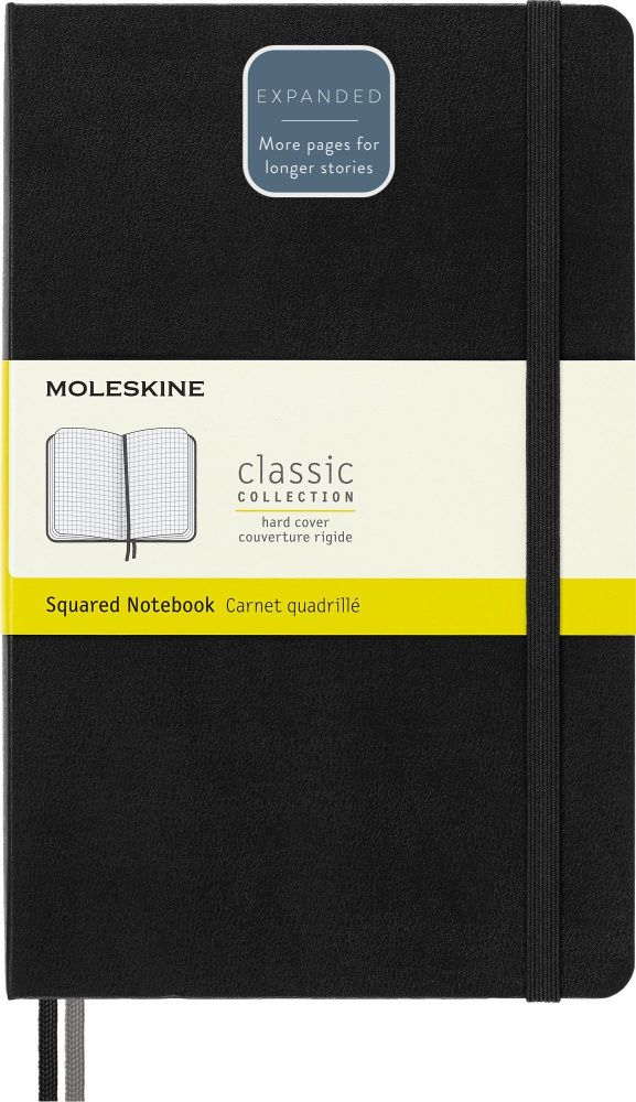 Блокнот в клетку Moleskine CLASSIC EXPENDED QP061EXP 13х21см 400стр. твердая обложка, черный  #1