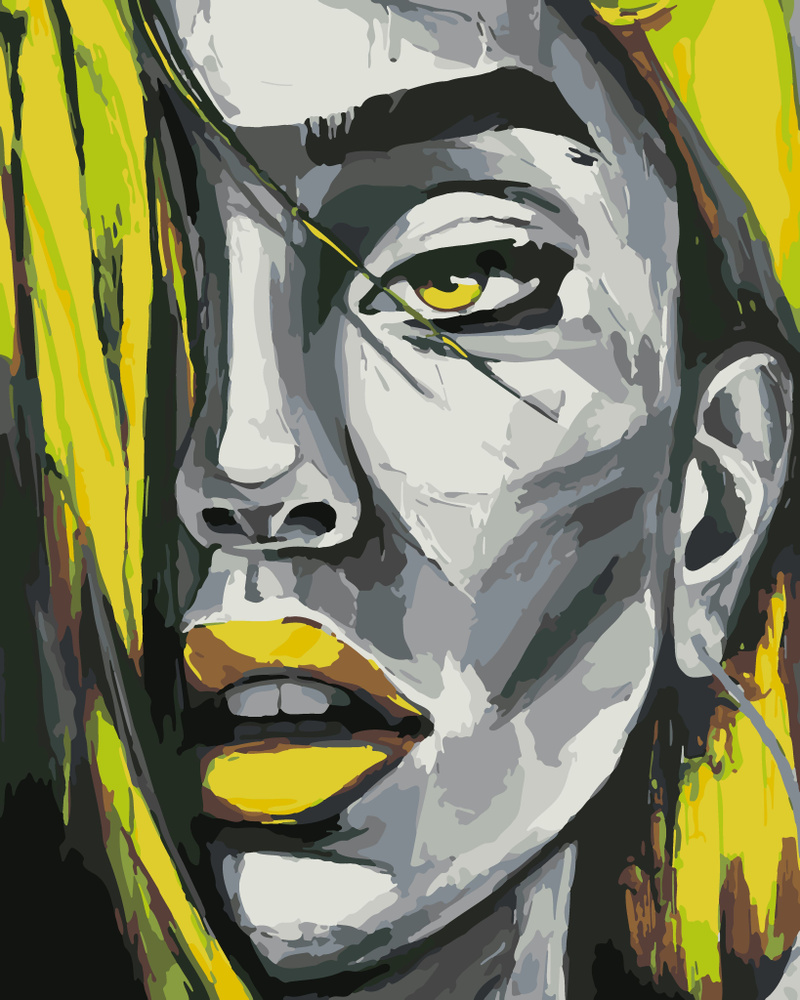 Картина по номерам Hobruk "Портрет", на холсте на подрамнике 40х50, раскраска по номерам, набор для творчества, #1