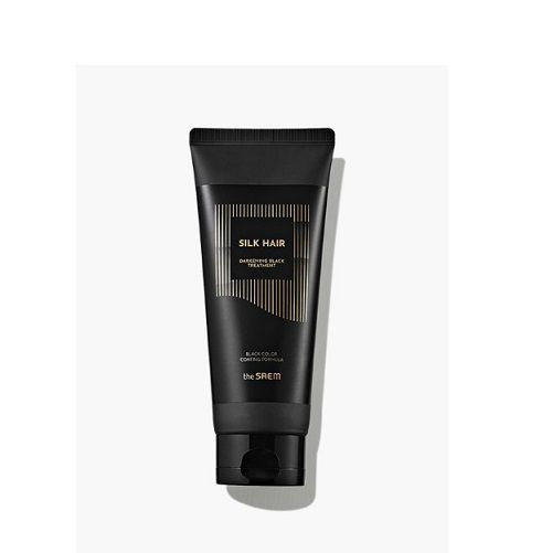 The Saem Silk Hair Darkening Black Treatment кондиционер с эффектом окрашивания седины для темных волос #1