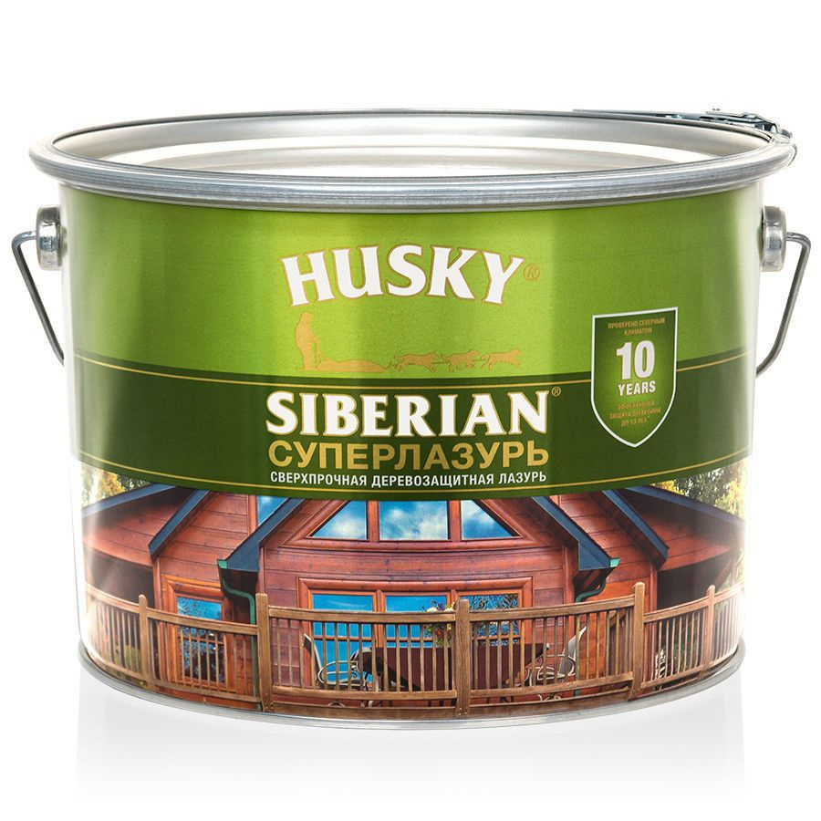 Суперлазурь Husky Siberian белая 9л #1