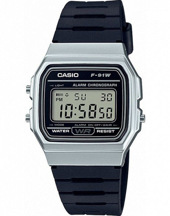 Электронные японские мужские наручные часы Casio Illuminator F-91WM-7A с подсветкой с гарантией  #1