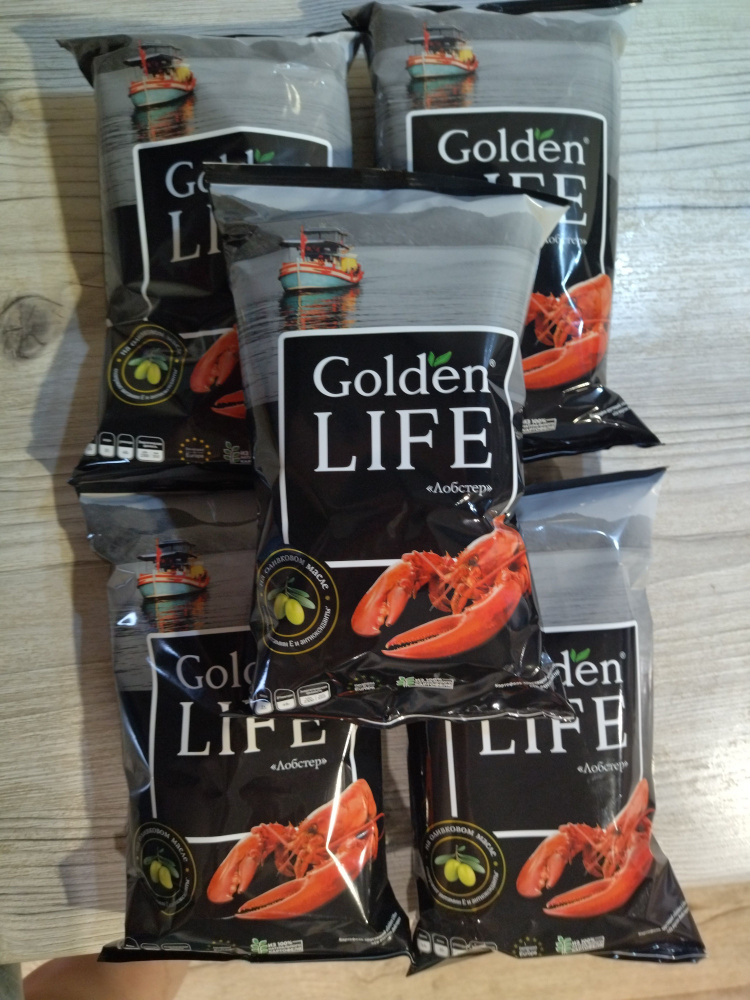 Чипсы Golden Life со вкусом Лобстера 90 г 5 шт. #1