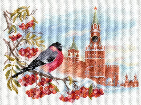 Канва с нанесенным рисунком Матренин Посад "Московская зима", для вышивания крестом, 28х39 см  #1