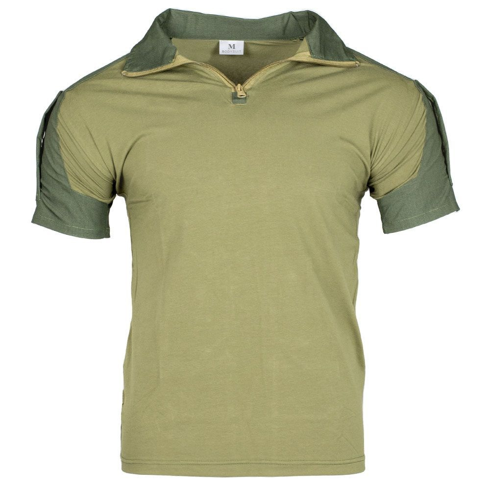 Футболка (тактическая рубашка) зеленая (олива) с карманом на коротком рукаве в ткани Рип Стоп (Rip Stop). #1