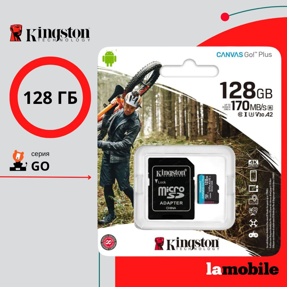 Карта памяти microSDXC Kingston Canvas GO Plus 128 ГБ (SDCG3/128GB) #1