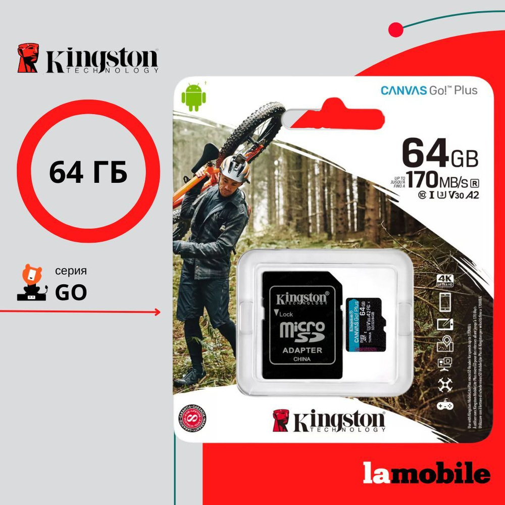 Карта памяти microSDXC Kingston Canvas GO Plus 64 ГБ (SDCG3/64GB) #1