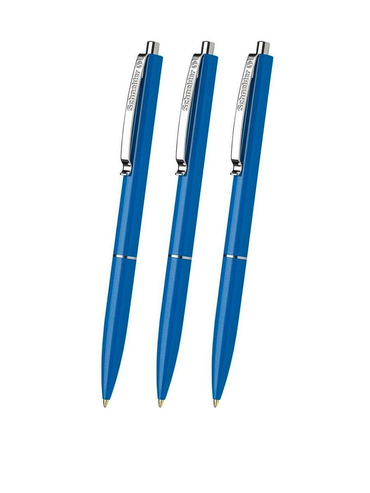 Ручка шариковая автоматическая "K15", синяя, корпус синий, 1 мм, 3 шт  #1