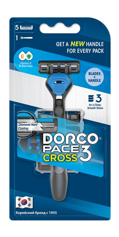 DORCO Станок для бритья Dorco Pace 3 Cross 5 сменных кассет #1