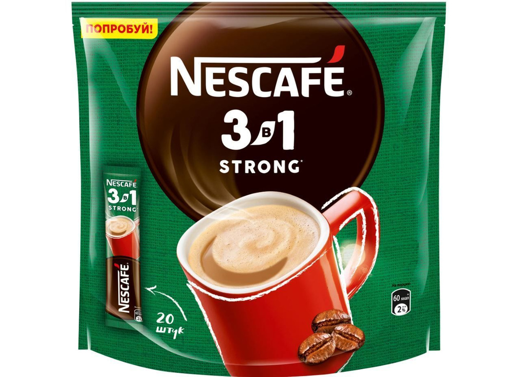 Кофе Nescafe Strong 3в1 20 шт 14,5 г #1