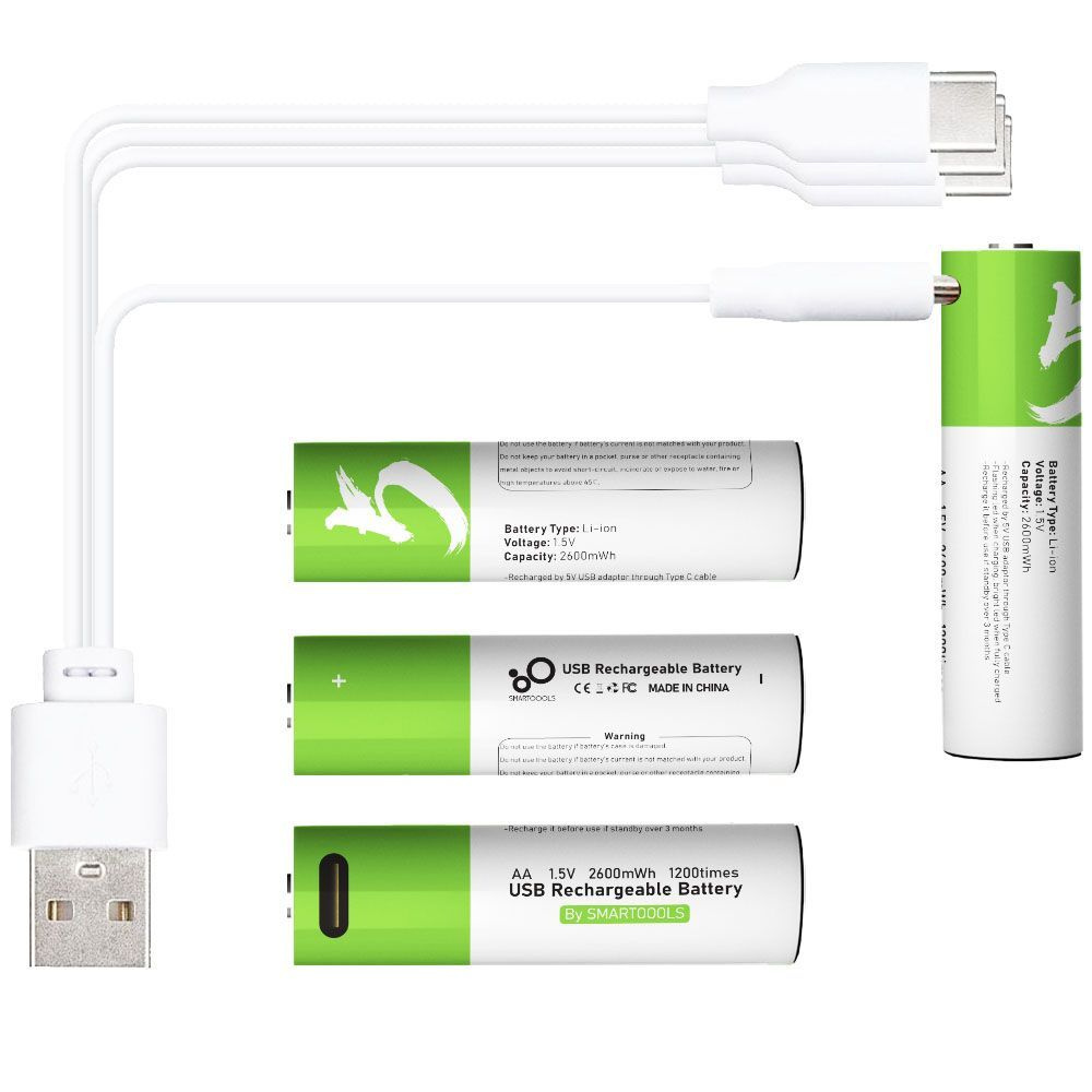 4 шт. АА аккумуляторы перезаряжаемые 1.5V Литий-ионные емкость 2600 mWh ...