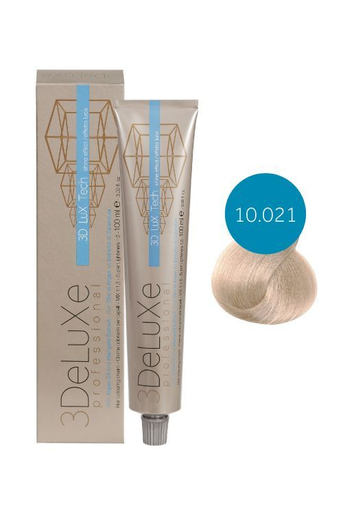 3DELUXE PROFESSIONAL 10.021 Крем-краска для волос платиновый блондин жемчужный пепельный, 100мл  #1