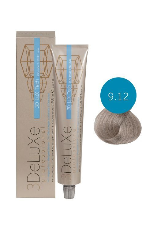 3DELUXE PROFESSIONAL 9.12 Крем-краска для волос очень светлый блондин пепельно-перламутровый, 100мл  #1