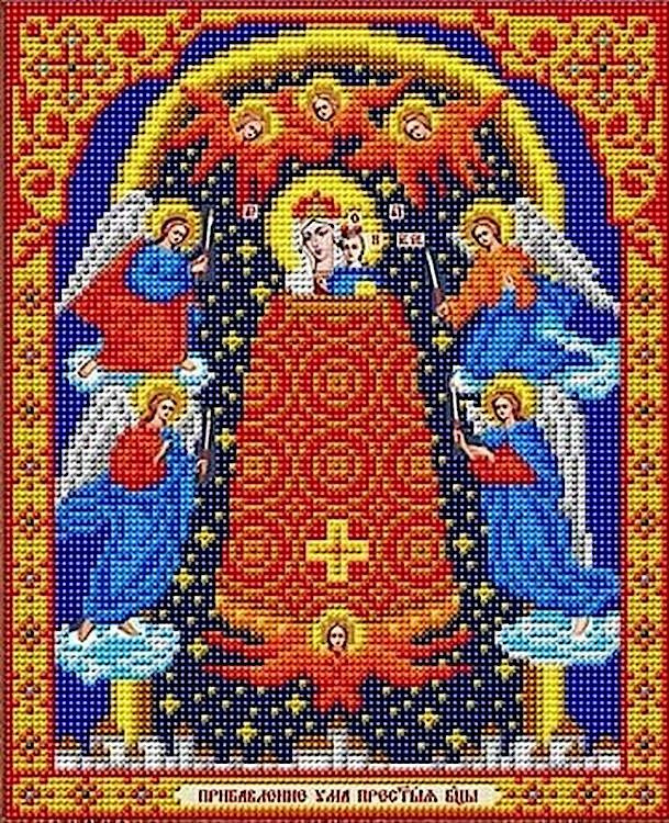 Рисунок на ткани Благовест "Богородица. Прибавление ума" 20x25 см, Иконы Святые Религия  #1